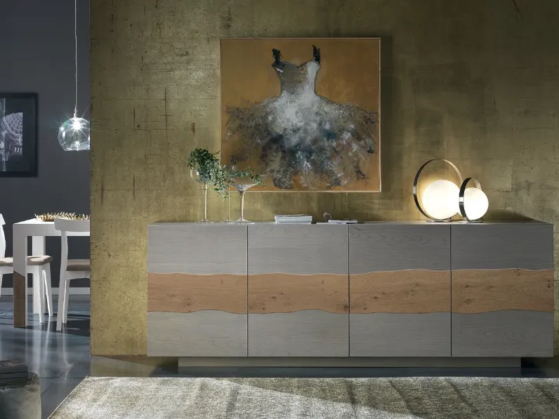 Madia Selvatico a 4 ante in frassino con rovere nodato di Euromobili