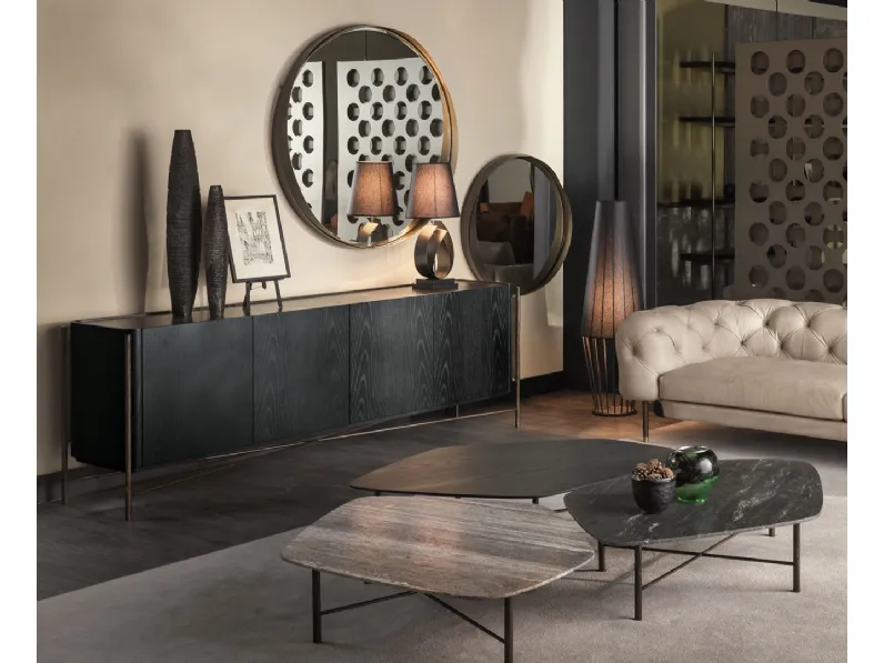 Madia Shangai con ante in legno e piano in marmo di Cantori