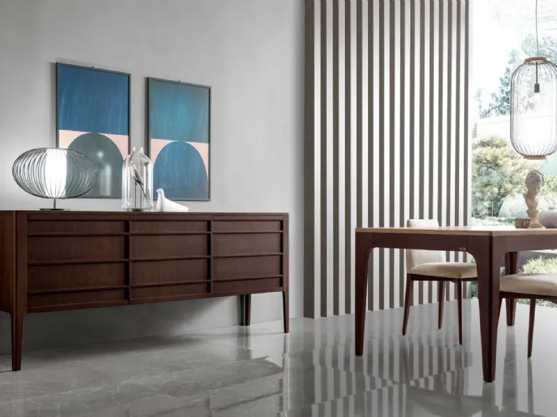 Madia in noce canaletto finitura torba Shanghai di Modesign