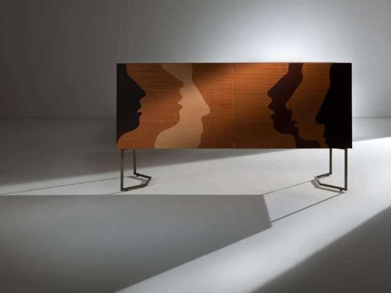 Madia in legno con intarsi Silenzio di Laura Meroni