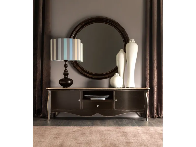 Madia con ante e cassetto in multistrato di pioppo curvato, placcato MDF Sofia di Cortezari