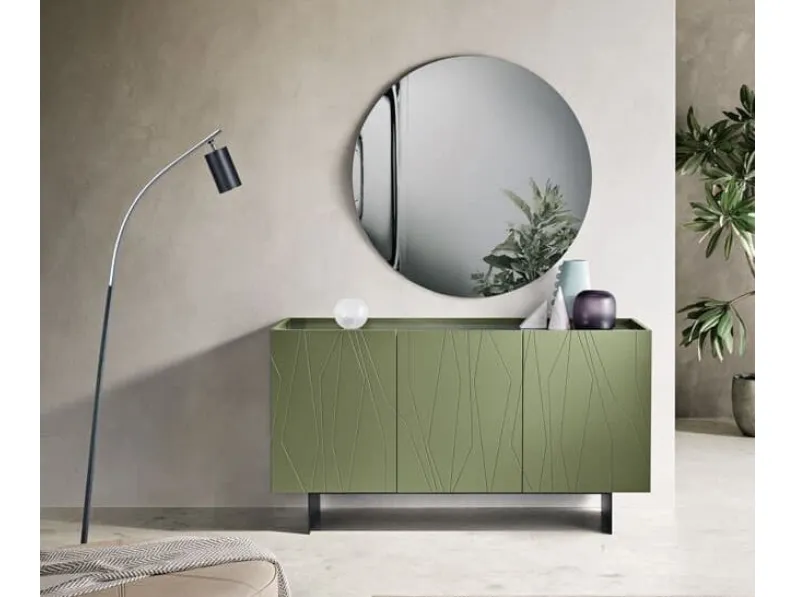 Madia Tigua con ante in MDF laccato verde di Capodarte