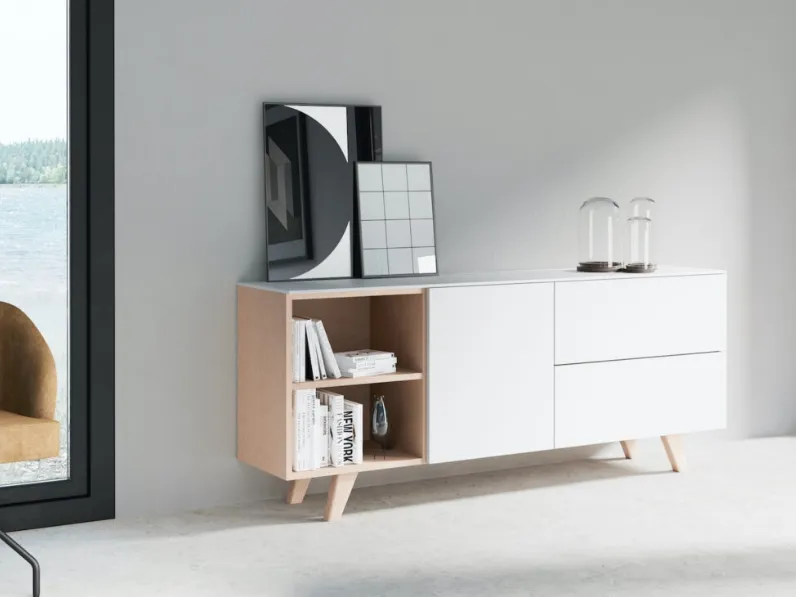 Madia Time Bianca in laminato e legno di Imperial Line