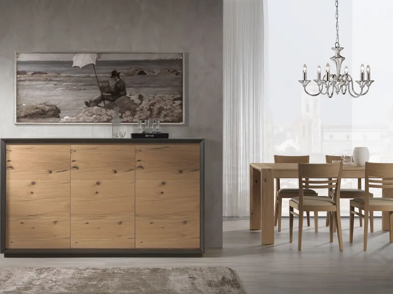 Madia Alta Vane in legno bicolore testa di Moro e Bricola di Pizzolato