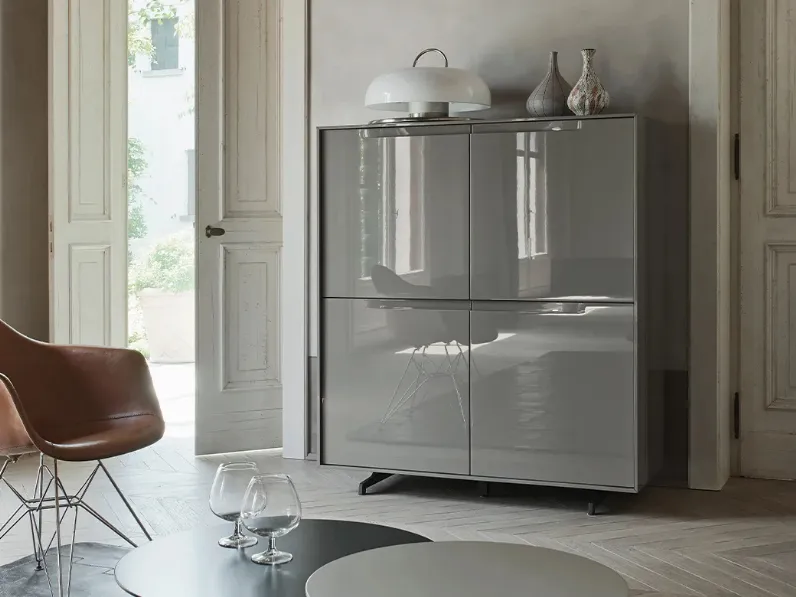 Madia Vela 03 in laccato lucido Ardesia di Sangiacomo