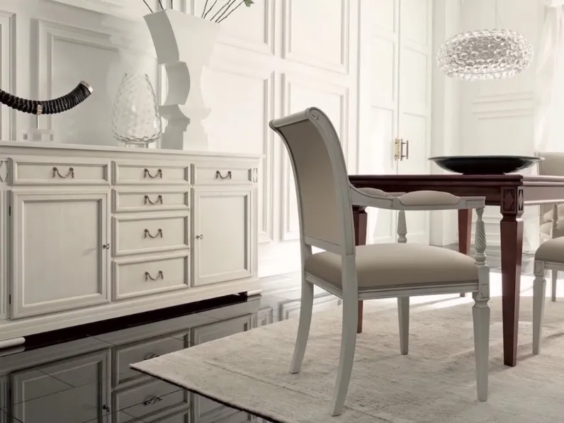 Madia classica Villa Borghese 7370 in legno laccato bianco di Selva