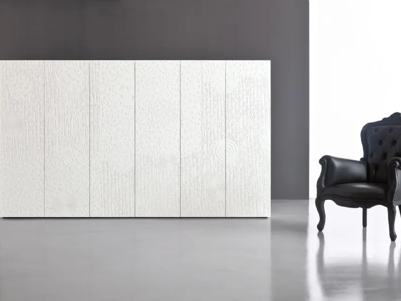 Madia monolitica Zurich in laccato Bianco con intarsi di Capo d'Opera