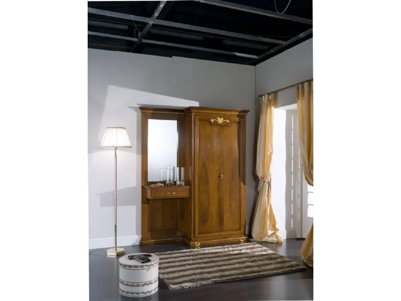 Mobile ingresso Aida 03 in legno massello con specchio di Bamart