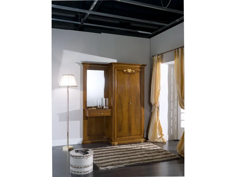 Mobile ingresso Aida E in legno massello con specchio di Bamart