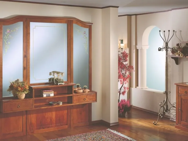 Mobile ingresso Butterfly 03 in legno massello di Bamart