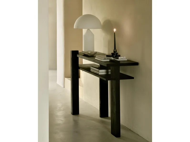 Mobile ingresso Consolle Abstract in teak nero di Ethnicraft
