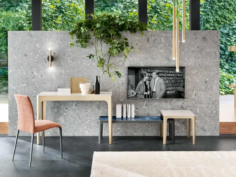 Mobile ingresso Consolle Corner con top in cristallo e base in metallo di Riflessi