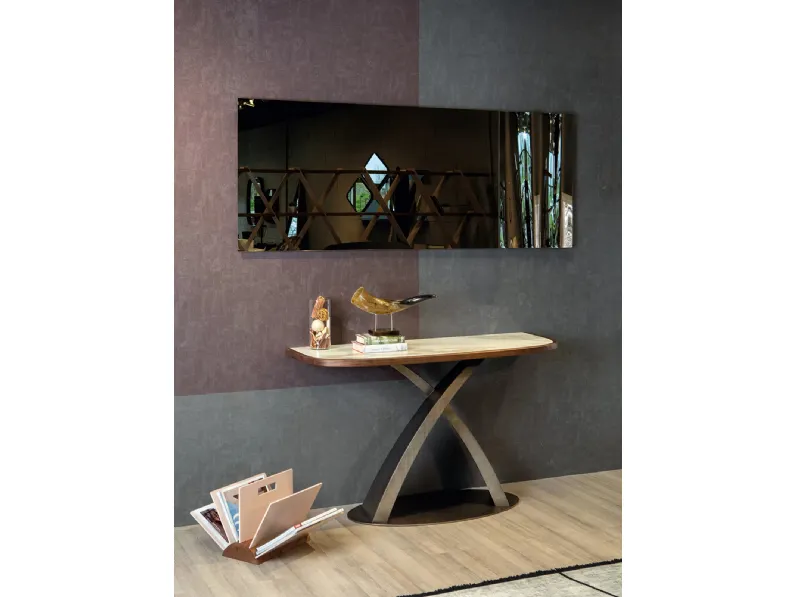 Mobile ingresso Eliseo Élite in gres porcellanato e legno massello di Tonin Casa