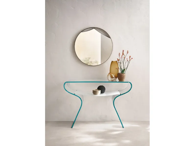 Mobile ingresso Consolle Charlotte in vetro curvato di Fiam