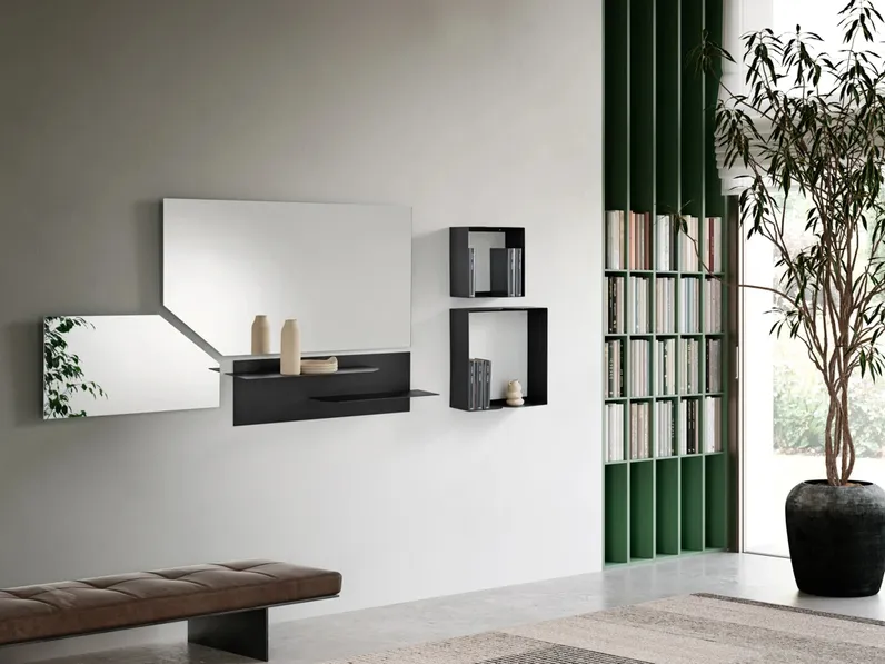 Mobile ingresso Numa in vetro e metallo di Ikone Casa