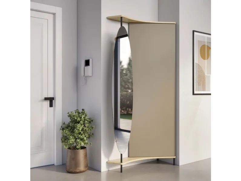 Mobile ingresso con specchiera girevole Punto e Virgola 303 di Maconi