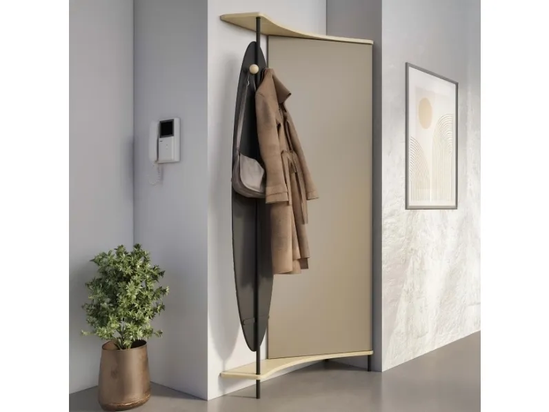Mobile ingresso con specchiera girevole Punto e Virgola 303 di Maconi