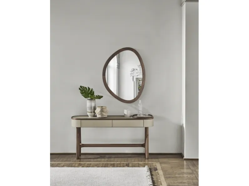 Mobile ingresso Rami Console in legno rivestito in cuoio di Porada