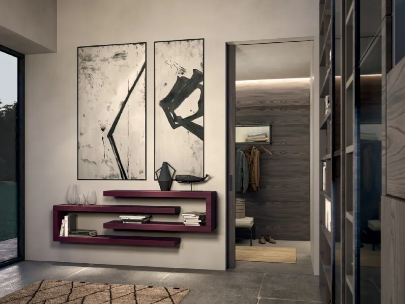 Mobile ingresso Side CF 018 in laccato Acquerello Prugna di Fimar