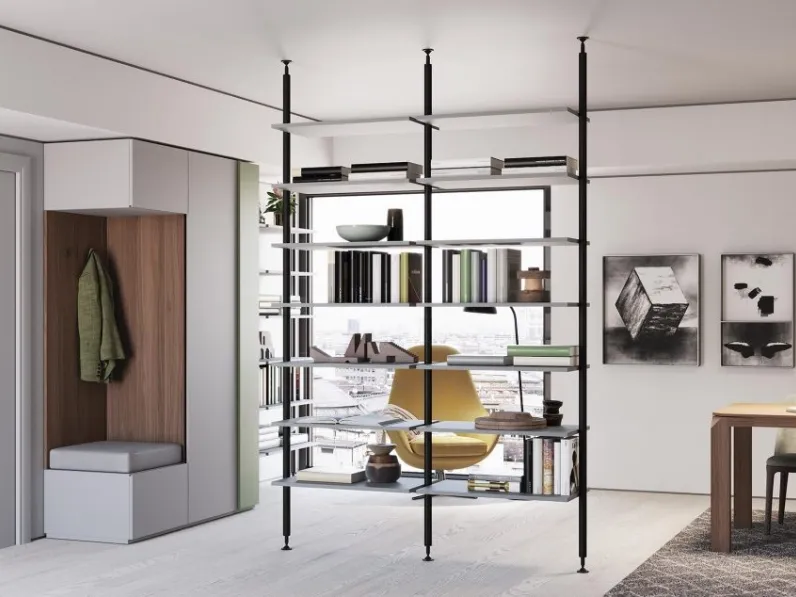 Mobile ingresso Type 06 in laccato opaco e Noce Canaletto di Astor Mobili