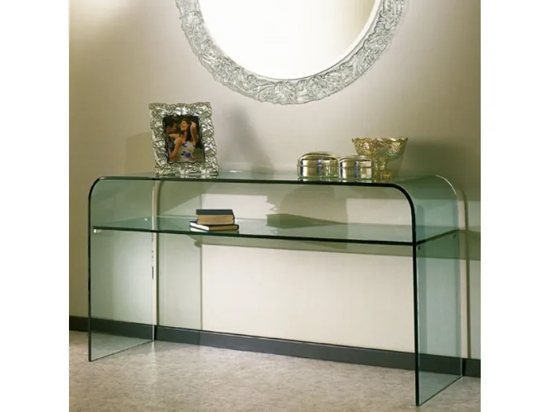Consolle in cristallo curvato Vanessa de La Vetreria