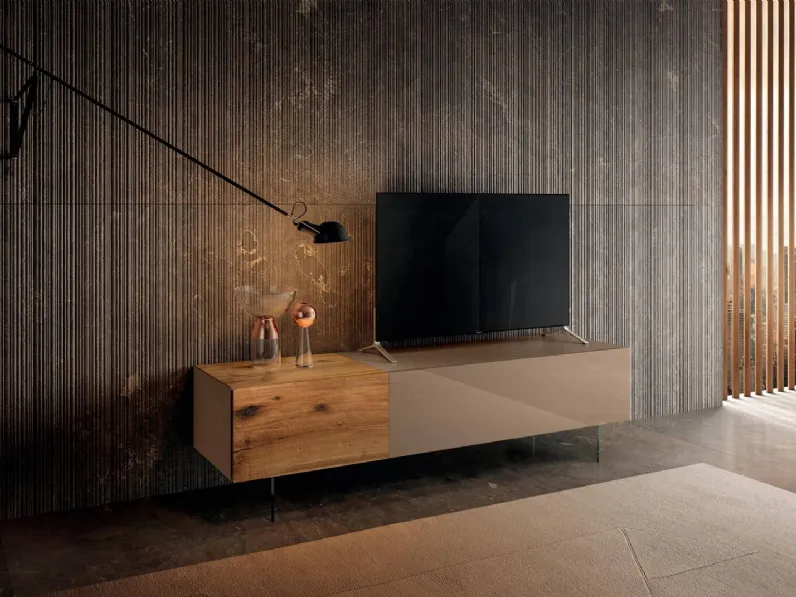 Mobile Porta Tv in vetro e legno 36e8 0523 di Lago