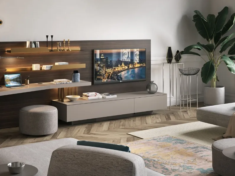 Mobile Tv Autoportante con schiena in legno 03 di Turati T4