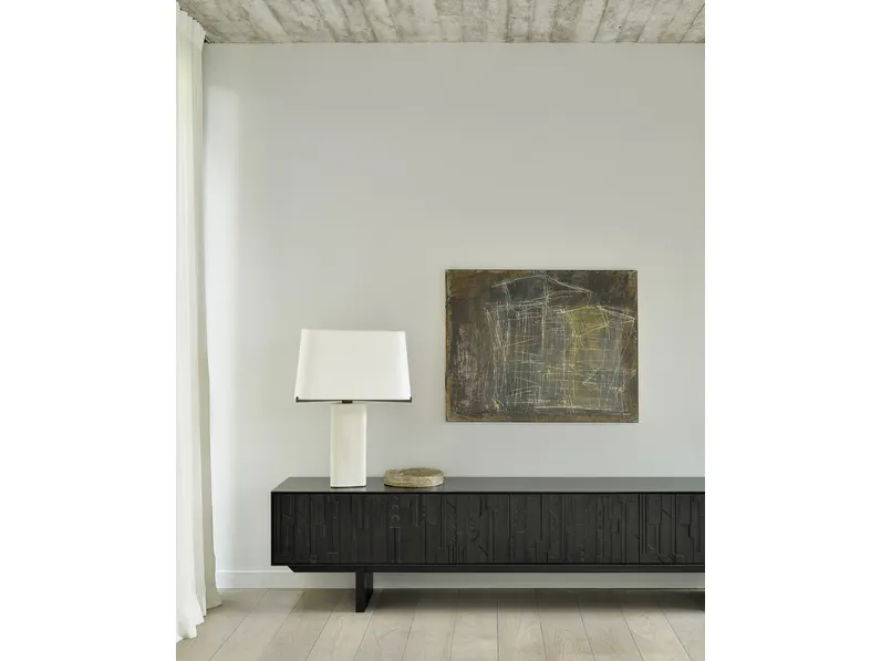 Mobile Porta Tv Mosaic in teak nero chiaro di Ethnicraft