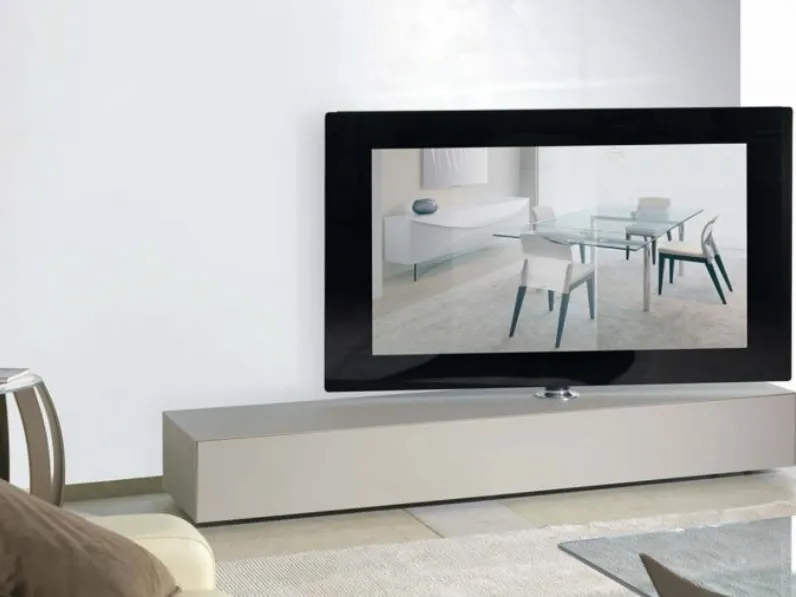 Mobile Porta Tv in legno rivestito in vetro lucido Luna Hi Fi di Reflex