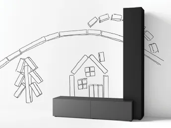 Il mobile porta TV Regolo di Minotti Italia è un elemento essenziale per la tua sala.