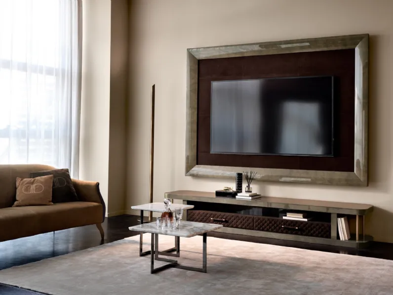 Mobile Porta Tv Zeus in radica di mirto lucida spazzolata di Daytona Home