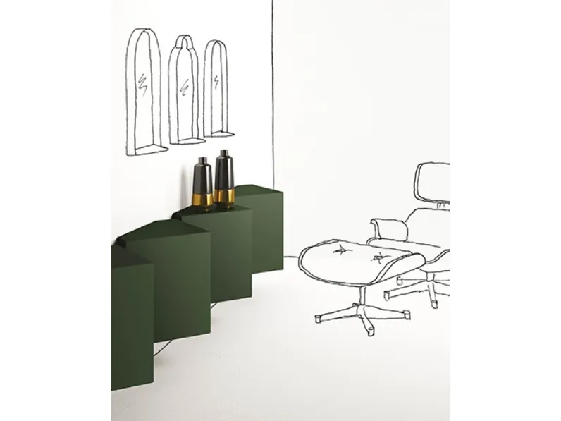 Mobile sospeso Ang laccato Verde di Minotti Italia