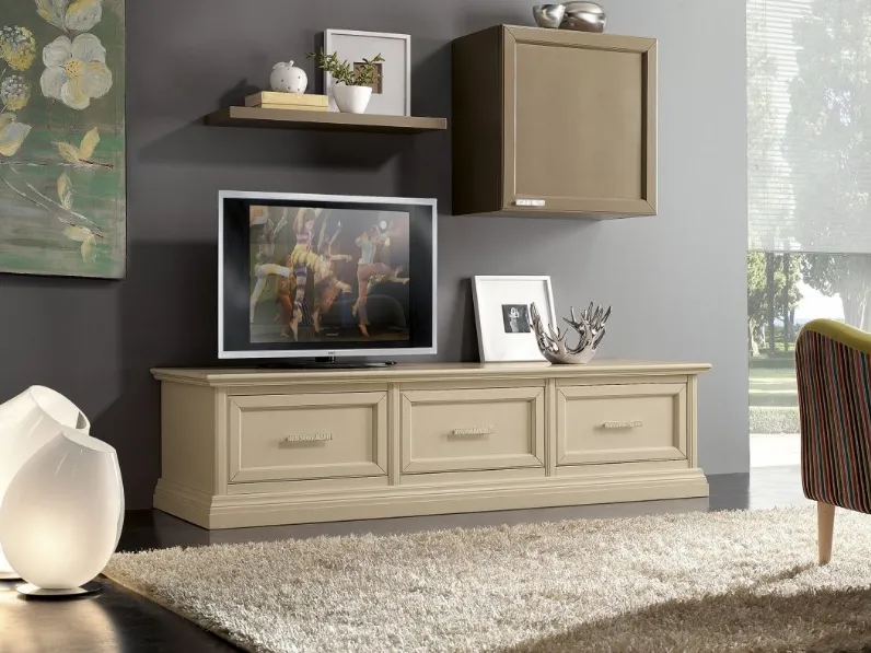 Parete Attrezzata in legno laccato 3054-A di Zanini