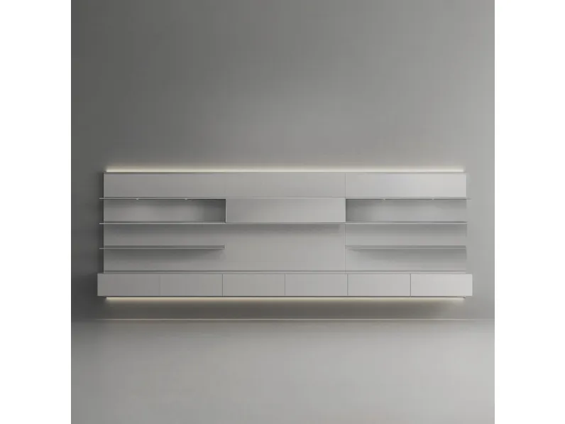 Parete Attrezzata Abacus Grigio Chiaro di Rimadesio