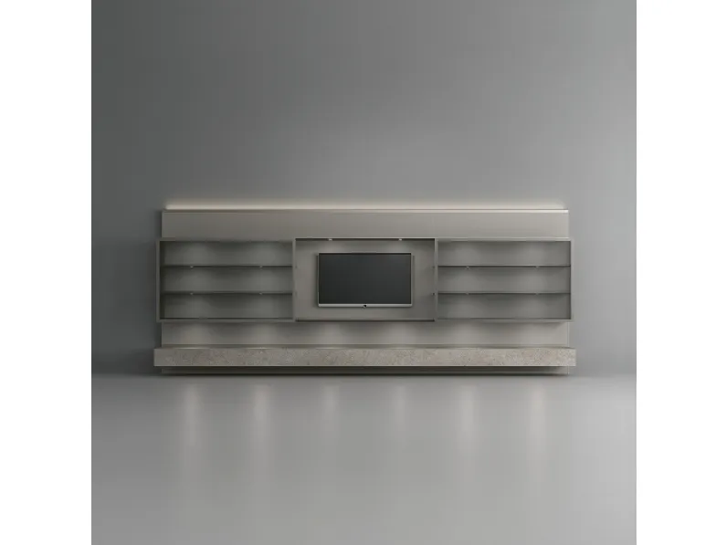 Parete Attrezzata Abacus Platino di Rimadesio