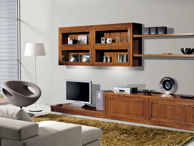 Parete Attrezzata Archimede City C5053 finitura noce chiaro di Betamobili