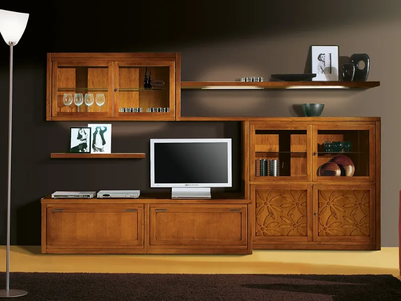 Parete Attrezzata Archimede I Petali-C5023 di Betamobili