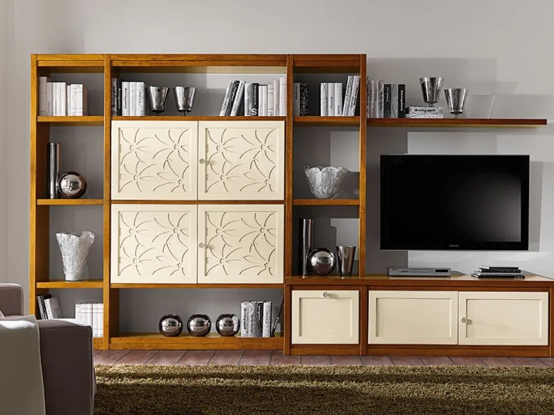 Parete Attrezzata Archimede I Petali-C5056 di Betamobili