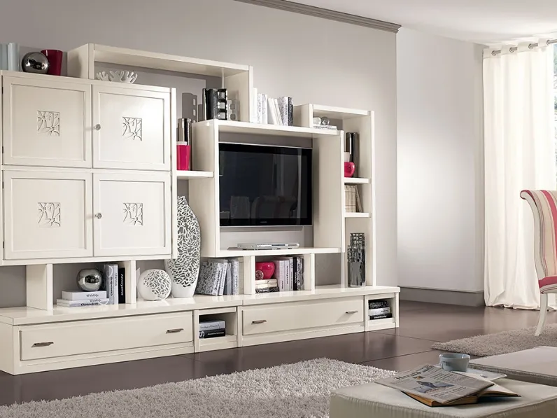 Parete Attrezzata Archimede I Petali-C5057 di Betamobili