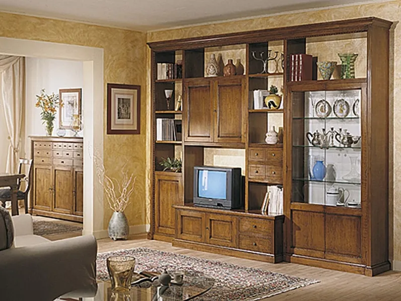 Parete Attrezzata Recamier in legno massello di Bamart