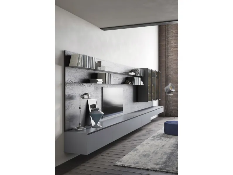 Parete Attrezzata Box 18 Piombo di Novamobili