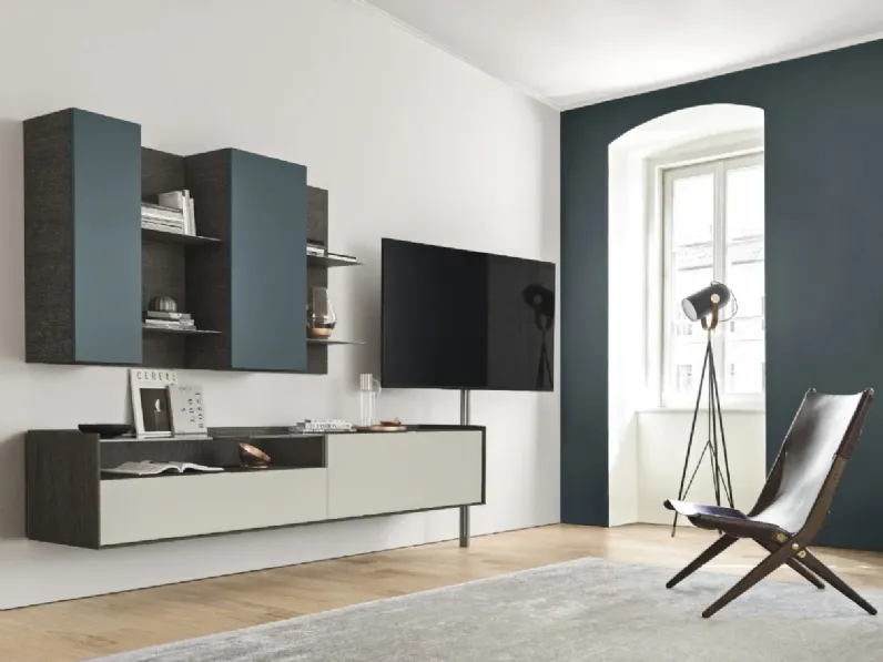 Parete Attrezzata sospesa Cabaret Glass 02 di Sangiacomo