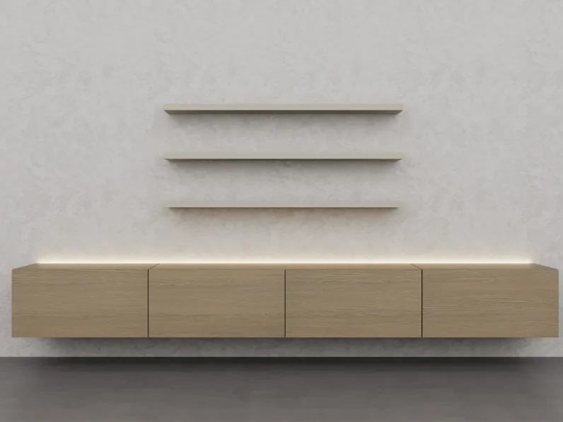 Parete Attrezzata Climb in essenza legno Barrique di Fratelli Elli