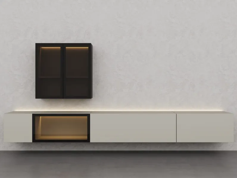 Parete Attrezzata Climb Laccato Creta di Fratelli Elli