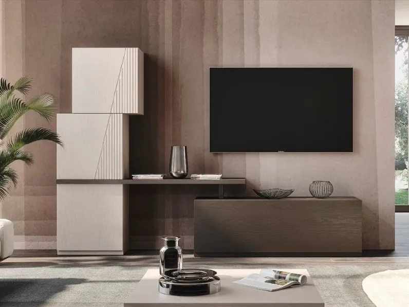 Parete Attrezzata Composizione TR1512 in Frassino di Imba Srl