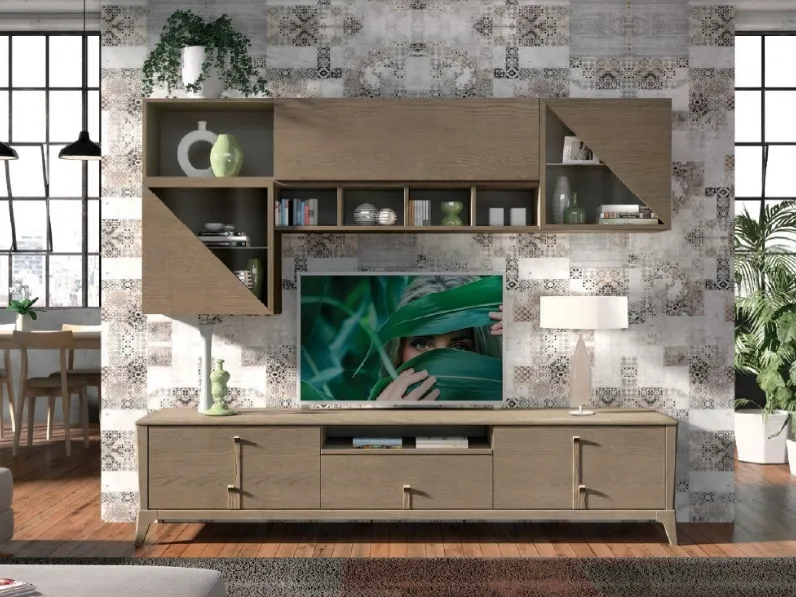 Parete Attrezzata Composizione TR1681 in legno di Imba Srl