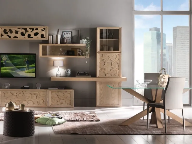 Parete Attrezzata Composizione TR1805 in Noce Tanganika di Imba Srl