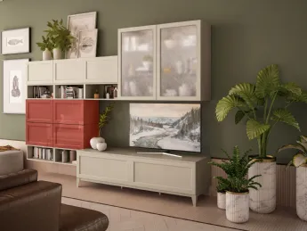 Parete attrezzata Contempo 04, design essenziale per un living moderno e funzionale.