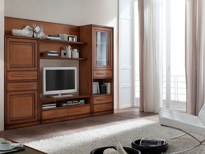 Parete Attrezzata Cristina 21P18 finitura Noisette di Fasolin