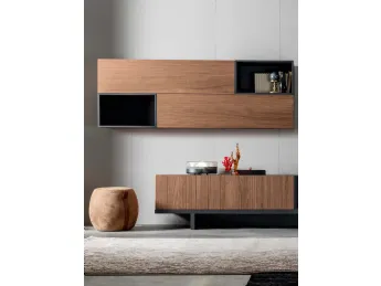 La Parete Attrezzata Domino Componibile 90A di Modesign integra funzionalità e design in un'unica so